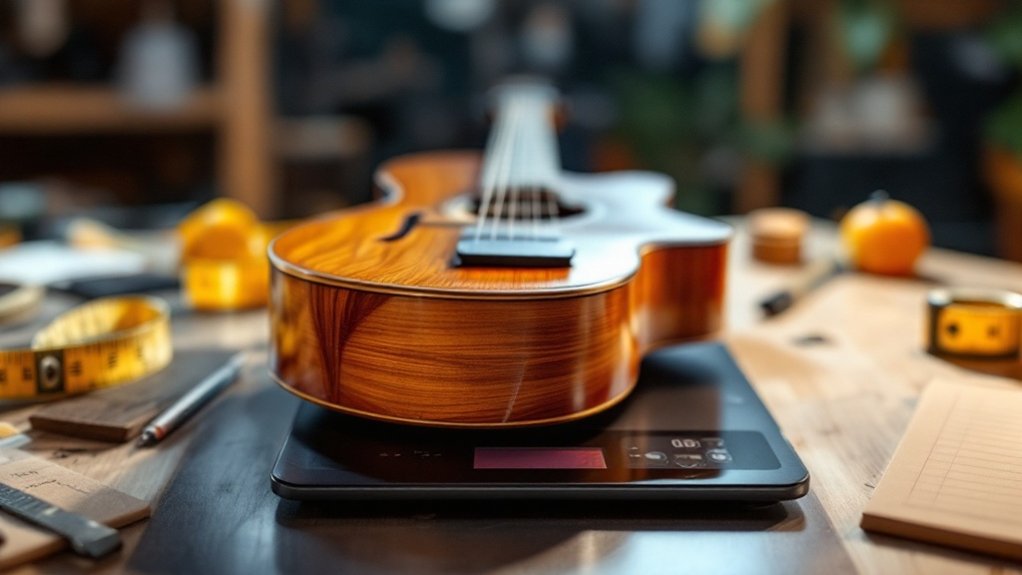 precise guitar weighing process